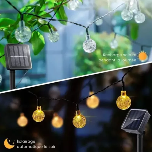 Guirlande lumineuse solaire pour pergola extérieure – Ambiance chaleureuse et éco-friendly pour vos soirées en plein air