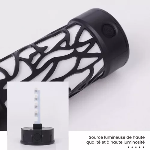 Lampe led solaire torche effet feu – Ambiance chaleureuse extérieure, flamme sécurisée sans électricité