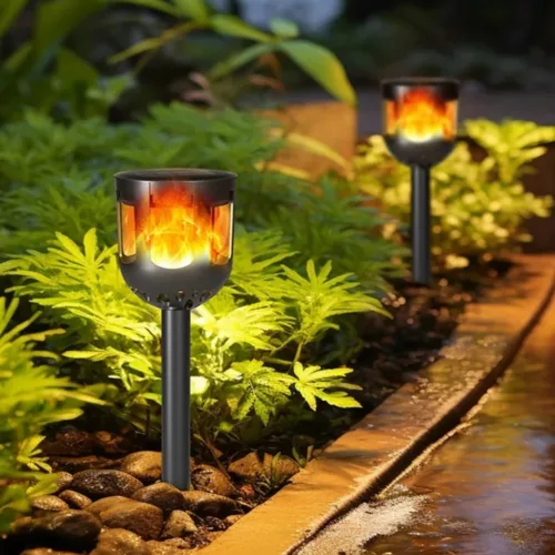 Lampe solaire torche flamme dansante extérieure – Ambiance chaleureuse sans électricité pour jardin ou terrasse