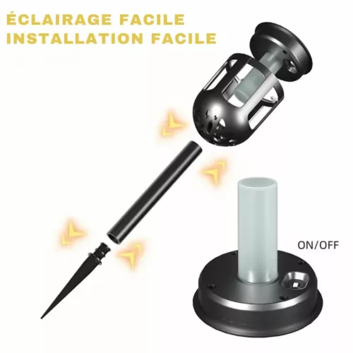 Lampe solaire torche flamme dansante extérieure – Ambiance chaleureuse sans électricité pour jardin ou terrasse
