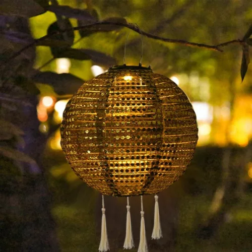 Lanterne lumineuse solaire suspendue pour fête – Ambiance magique extérieure sans branchement – Éclaire jardins et soirées