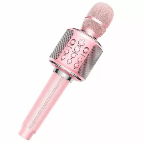 Micro karaoké sans fil avec enceinte intégrée – Ambiance festive instantanée à la maison ou en soirée - Blanc
