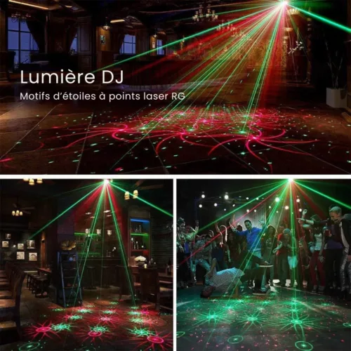 Mini projecteur laser extérieur télécommande intégrée – Illuminez vos soirées sans effort – Effet féerique garanti dehors