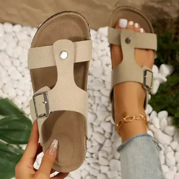 Mules ergonomiques bride boucle femme – Confort tout-terrain élégant pour pieds sensibles – Maintien optimal et style casual chic