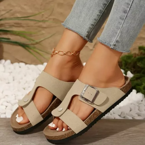 Mules ergonomiques bride boucle femme – Confort tout-terrain élégant pour pieds sensibles – Maintien optimal et style casual chic