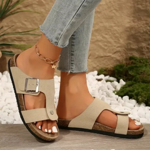 Mules ergonomiques bride boucle femme – Confort tout-terrain élégant pour pieds sensibles – Maintien optimal et style casual chic