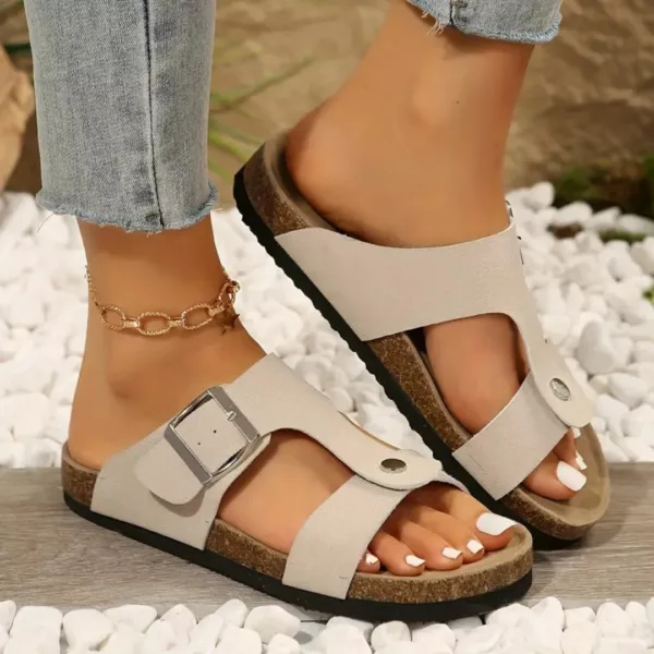 Mules ergonomiques bride boucle femme – Confort tout-terrain élégant pour pieds sensibles – Maintien optimal et style casual chic
