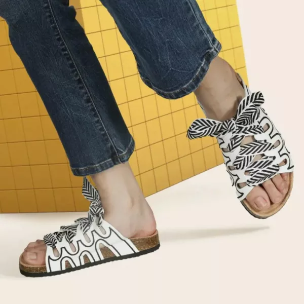 Mules femme bohème nœud confort – style chic d'été & semelle souple pour un confort optimal
