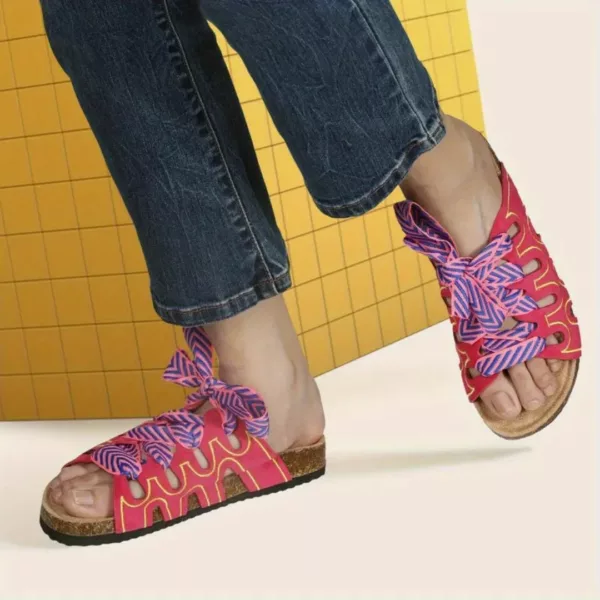 Mules femme bohème nœud confort – style chic d'été & semelle souple pour un confort optimal