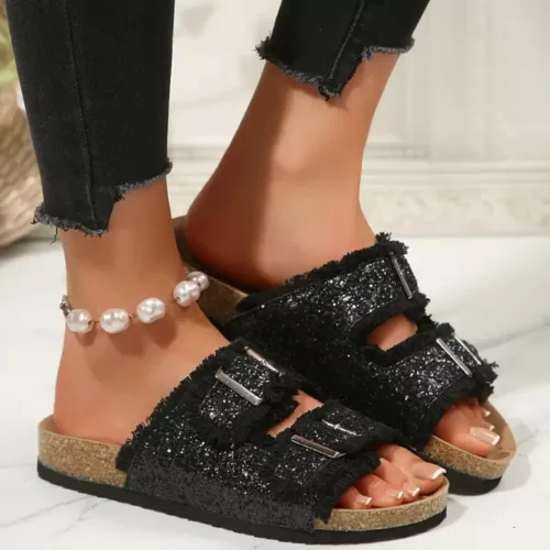 Mules femme paillettes tendance été – Confort chic et brillance pour des journées ensoleillées stylées