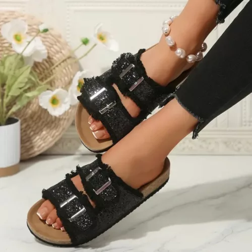 Mules femme paillettes tendance été – Confort chic et brillance pour des journées ensoleillées stylées