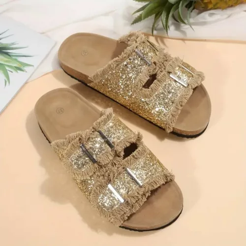 Mules femme paillettes tendance été – Confort chic et brillance pour des journées ensoleillées stylées