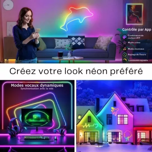 Néon flexible usb extérieur pour décoration festive – Ambiance lumineuse instantanée pour soirées, jardin et fêtes en plein air
