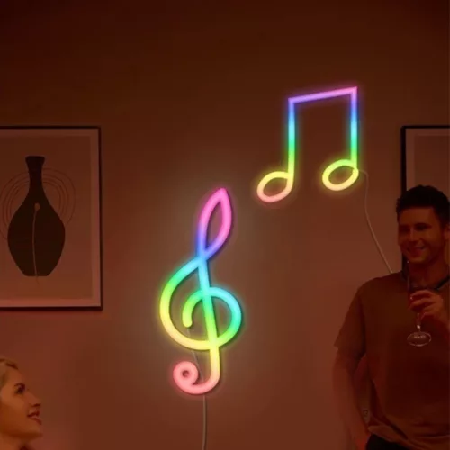 Néon lumineux mural rechargeable sans fil – Ambiance unique instantanée, installation facile sans perçage – Idéal déco moderne