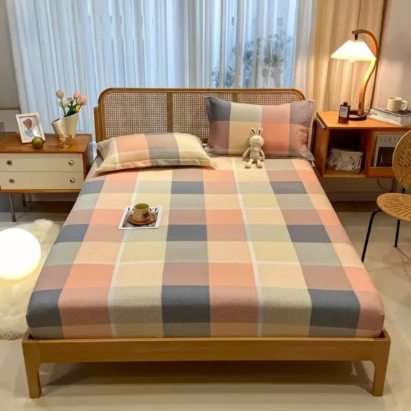Parure de lit style rétro à carreaux, douce et élégante pour chambre cosy