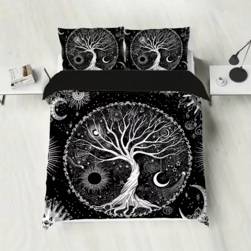 Parure de lit en coton avec motif arbre de vie pour chambre zen et apaisante