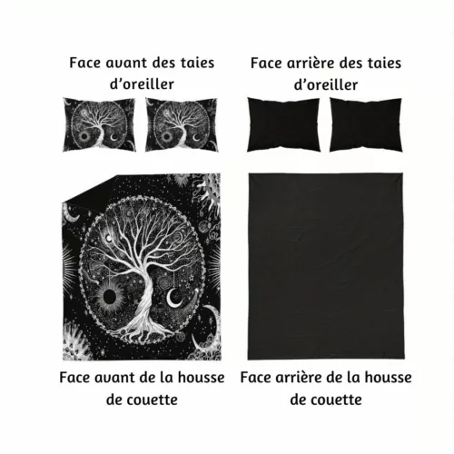 Parure de lit arbre de vie mystique – Ambiance zen et spirituelle pour des nuits paisibles et réparatrices