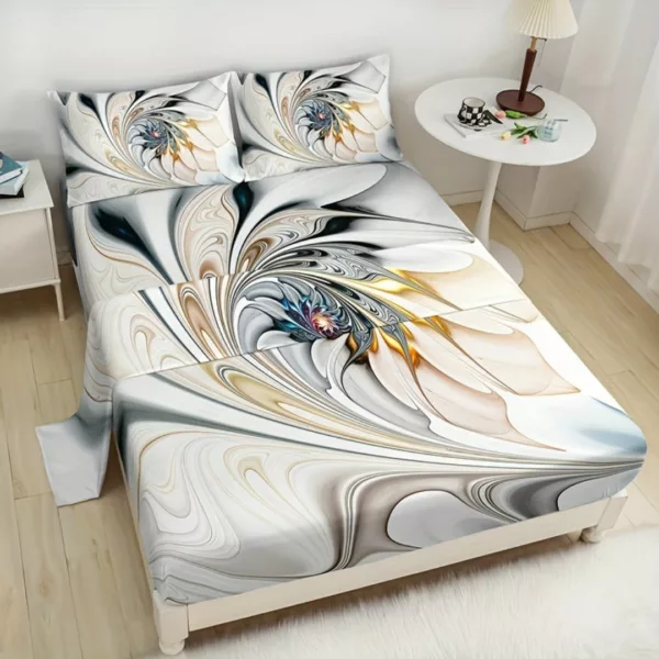 Parure de lit design floral abstrait – Confort haut de gamme et déco moderne pour chambre élégante
