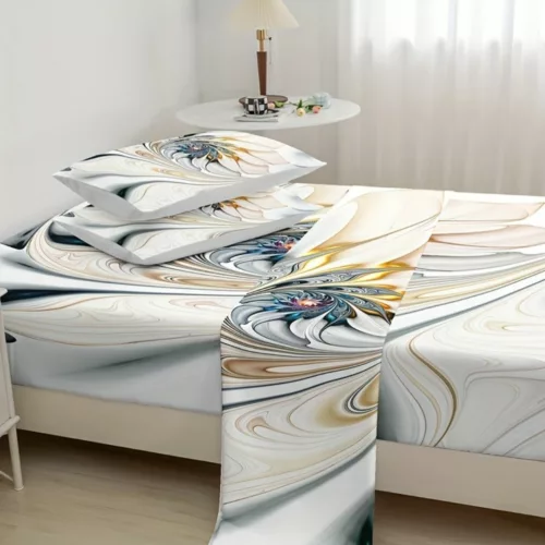 Parure de lit design floral abstrait – Confort haut de gamme et déco moderne pour chambre élégante