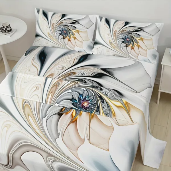 Parure de lit design floral abstrait – Confort haut de gamme et déco moderne pour chambre élégante