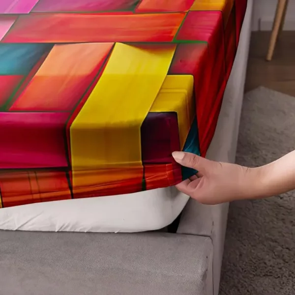 Parure de lit design tressé multicolore – Ambiance chaleureuse et déco tendance – Douceur et style assurés