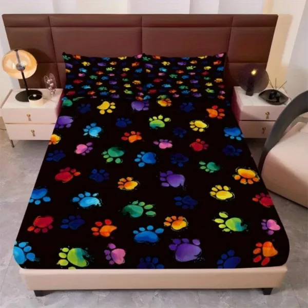 Parure de lit empreintes colorées fun – Ambiance joyeuse et déco unique pour une chambre pleine de vie