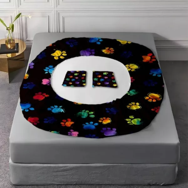 Parure de lit empreintes colorées fun – Ambiance joyeuse et déco unique pour une chambre pleine de vie