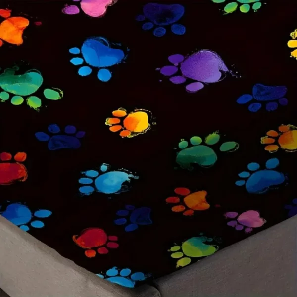 Parure de lit empreintes colorées fun – Ambiance joyeuse et déco unique pour une chambre pleine de vie