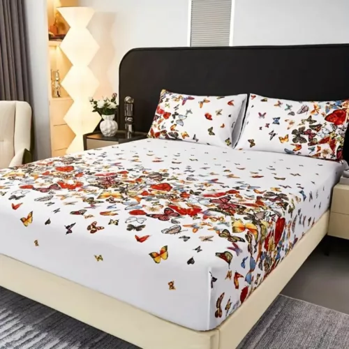 Parure de lit envolée de papillons colorés – Ambiance féérique et apaisante pour chambre adulte ou enfant – Douceur et rêve assuré
