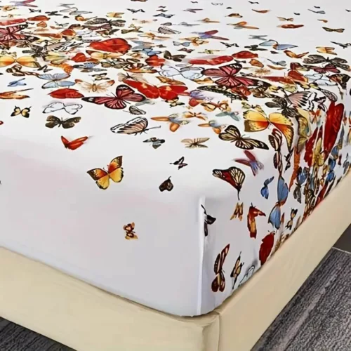Parure de lit envolée de papillons colorés – Ambiance féérique et apaisante pour chambre adulte ou enfant – Douceur et rêve assuré