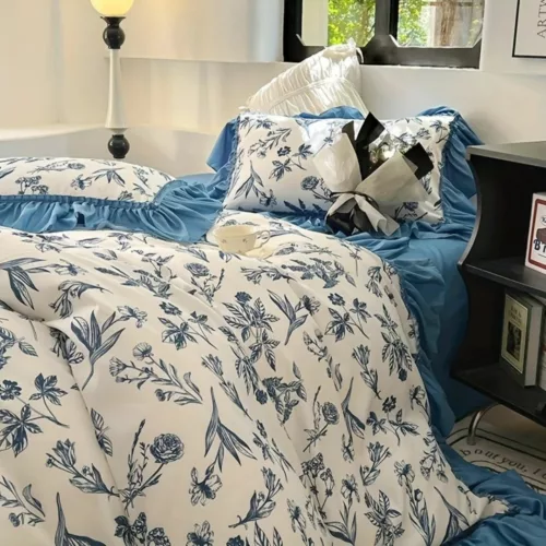 Parure de lit fleurs vintage bohème – Ambiance romantique et cocooning pour une chambre apaisante et stylée