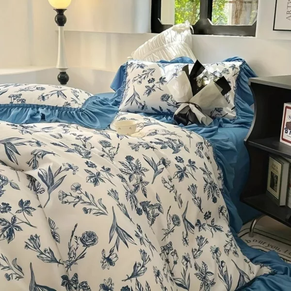 Parure de lit fleurs vintage bohème – Ambiance romantique et cocooning pour une chambre apaisante et stylée
