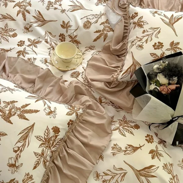 Parure de lit fleurs vintage bohème – Ambiance romantique et cocooning pour une chambre apaisante et stylée