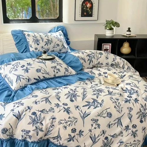 Parure de lit fleurs vintage bohème – Ambiance romantique et cocooning pour une chambre apaisante et stylée