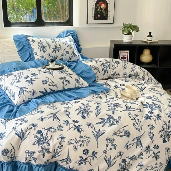 Parure de lit fleurs vintage bohème – Ambiance romantique et cocooning pour une chambre apaisante et stylée