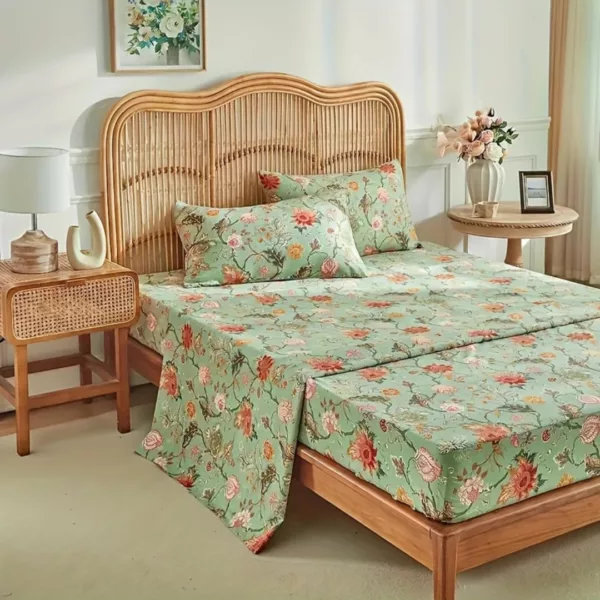 Parure de lit fleurs vintage élégantes – Ambiance romantique, déco rétro chic, confort doux et raffiné