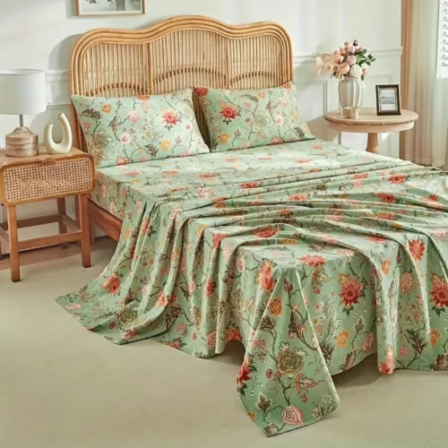 Parure de lit fleurs vintage élégantes – Ambiance romantique, déco rétro chic, confort doux et raffiné