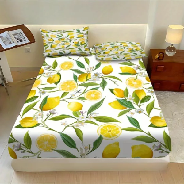 Parure de lit imprimé citron frais – Ambiance vitaminée et estivale pour une chambre pleine de fraîcheur