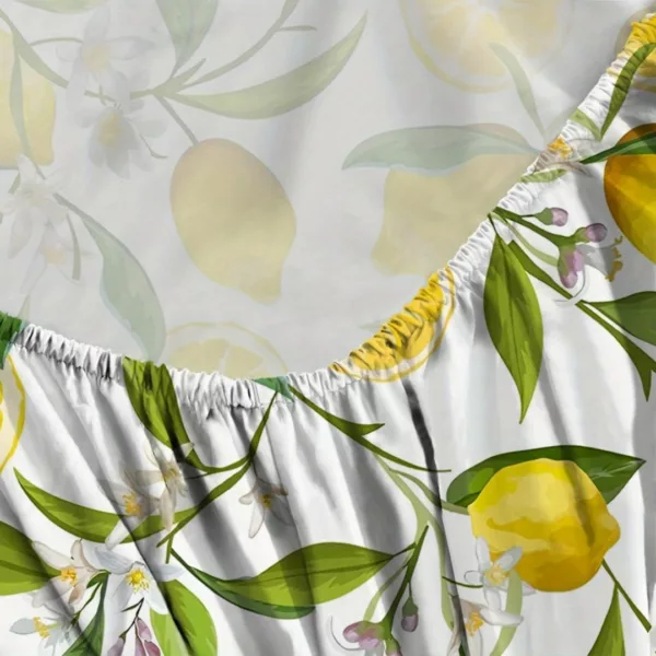 Parure de lit imprimé citron frais – Ambiance vitaminée et estivale pour une chambre pleine de fraîcheur