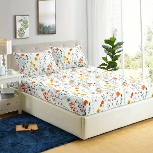 Parure de lit imprimé floral printanier – Ambiance fraîche et romantique pour un sommeil apaisant