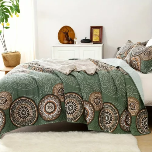 Parure de lit imprimé mandala chic – Ambiance zen et bohème pour une chambre apaisante et élégante