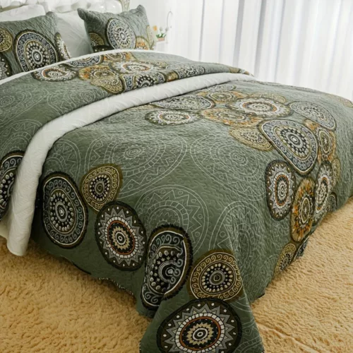 Parure de lit imprimé mandala chic – Ambiance zen et bohème pour une chambre apaisante et élégante