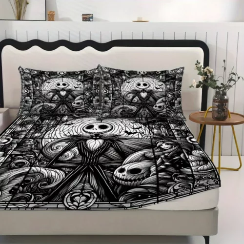 Parure de lit Jack Skellington gothique – Ambiance sombre et stylée pour chambre ado ou adulte fan de Tim Burton
