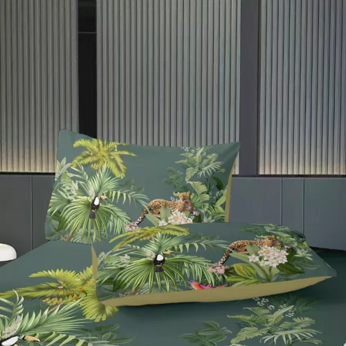 Parure de lit jungle exotique luxuriante – Ambiance tropicale chic pour nuits dépaysantes et déco tendance