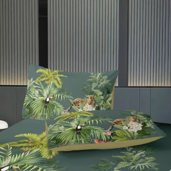Parure de lit jungle exotique luxuriante – Ambiance tropicale chic pour nuits dépaysantes et déco tendance