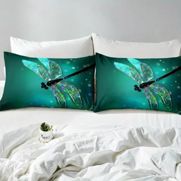 Parure de lit libellule lumineuse féerique – Ambiance magique et rêveuse pour chambre féerique – Housse douce et lumineuse