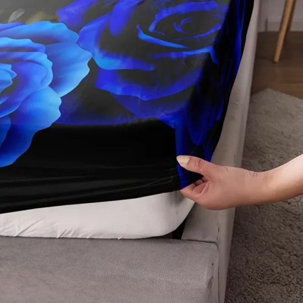 Parure de lit loups et roses bleues – Ambiance mystique et romantique pour chambre unique et chaleureuse
