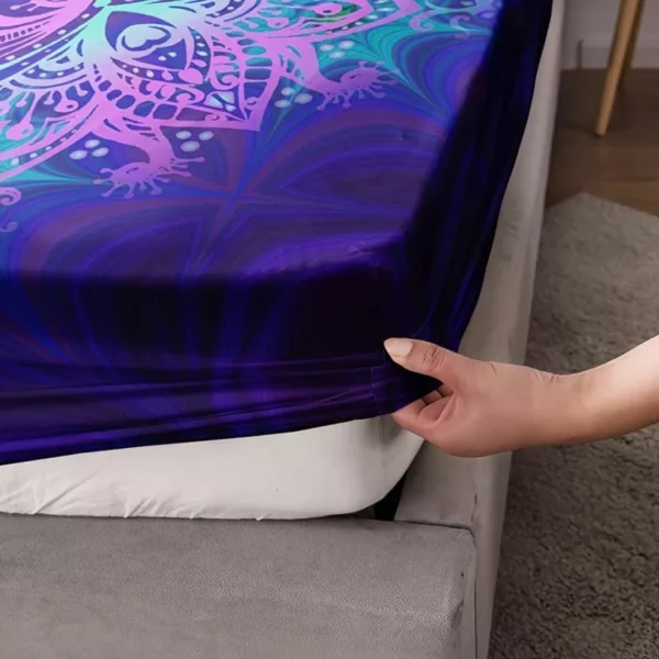 Parure de lit mandala violet hypnotique – Ambiance zen et relaxante pour un sommeil profond et réparateur