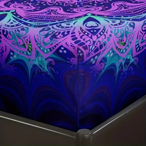 Parure de lit mandala violet hypnotique – Ambiance zen et relaxante pour un sommeil profond et réparateur