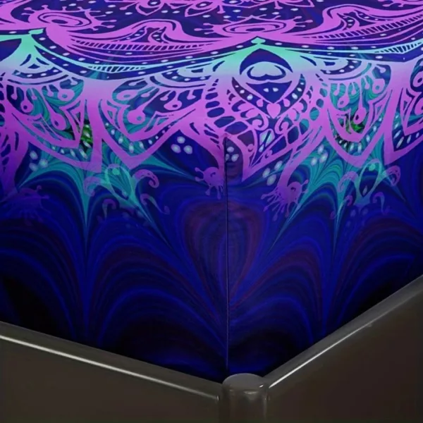 Parure de lit mandala violet hypnotique – Ambiance zen et relaxante pour un sommeil profond et réparateur